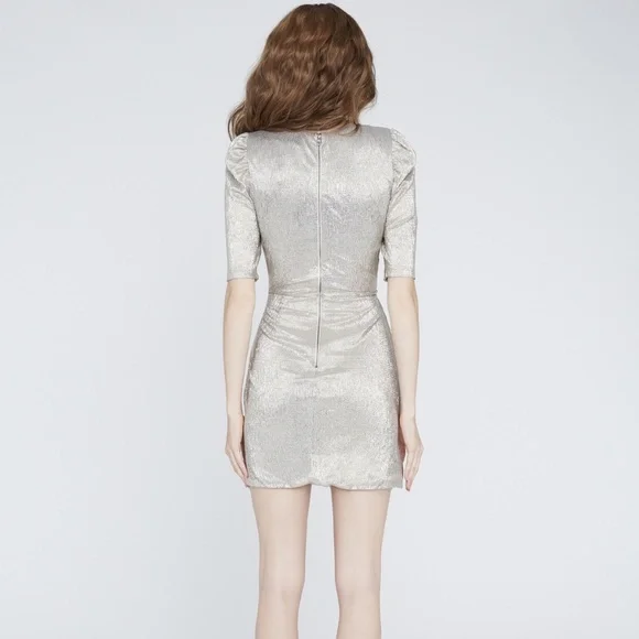NWT $295 Alice + Olivia Judy Silver Metallic Mini Dress in size 8! - Picture 4 of 6